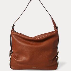 Ralph Lauren Brown Genuine Leather Hobo Bag Purse